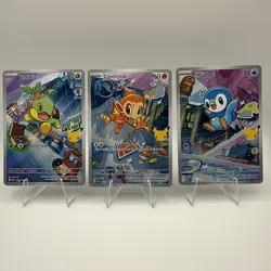 Pokemon First Partner Illustration Collection Series 1 Gen 4 Sinnoh Starters - Image 1