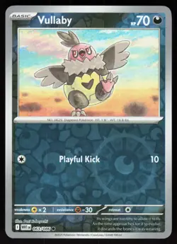 Vullaby 063/086 Common White Flare Pokemon Reverse Holo Near Mint - Image 1