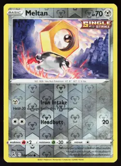 Meltan 188/264 Common Fusion Strike Pokemon Reverse Holo Lightly Played - Image 1