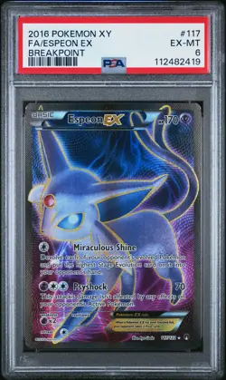 2016 POKEMON XY BREAKPOINT ESPEON EX #117 FULL ART PSA 6 EX #112482419 - Image 1