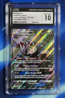 CGC 10 Pokemon 2019 Silvally GX 227/236 Cosmic Eclipse GEM MINT Low Pop 29 - Image 1