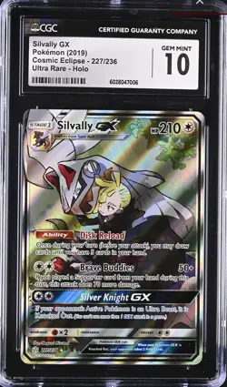 CGC 10 Pokemon 2019 Silvally GX 227/236 Cosmic Eclipse GEM MINT Low Pop 29 - Image 3