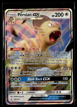 Persian GX 149/214 Unbroken Bonds Rare GX Holo Pokemon - Image 1