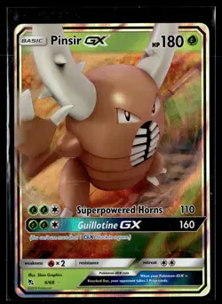 Pinsir GX 6/68 Hidden Fates Rare GX Holo Pokemon - Image 1