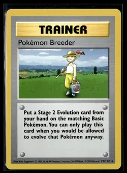 Pokemon Breeder 76/102 Base Set Rare Pokemon - Image 1
