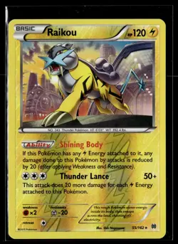 Raikou 55/162 BREAKthrough Reverse Holo Rare Holo Pokemon - Image 1