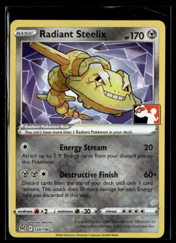 Radiant Steelix 124/196 Lost Origin Radiant Rare Pokemon League Promo - Image 1