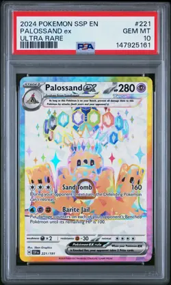 2024 POKEMON SSP EN-SURGING SPARKS ULTRA RARE #221 PALOSSAND EX PSA 10 - Image 1