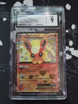 2016 POKEMON XY GENERATIONS RADIANT COLLECTION #RC6 FLAREON EX CGC 9 - Image 1