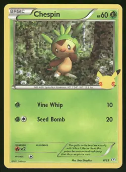 Chespin 006/025 Promo McDonald's 25th Anniversary Promos Pokemon Holo Near Mint - Image 1