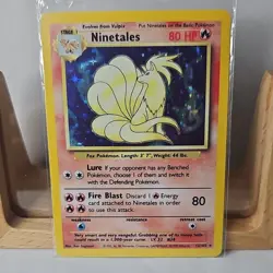 Pokemon TCG Ninetales Base Set Holo Rare Unlimited 12/102 1999 NM - Image 1