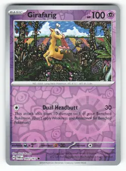 Girafarig 083/167 Common Twilight Masquerade Pokemon Reverse Holo Near Mint - Image 1