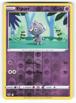 Espurr 081/195 Common Silver Tempest Pokemon Reverse Holo Near Mint - Image 1