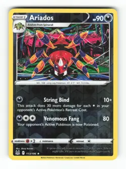 Ariados 113/196 Rare Lost Origin Pokemon Reverse Holo Lightly Played - Image 1