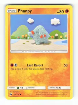 Phanpy 111/214 Common Lost Thunder Pokemon Near Mint - Image 1