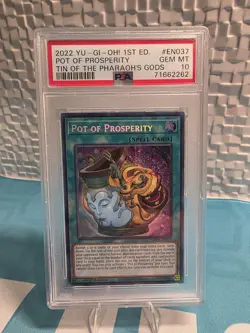 PSA 10 Yu-Gi-Oh! Pot of Prosperity MP22-EN037 Secret Rare! 1st Edition - Image 1