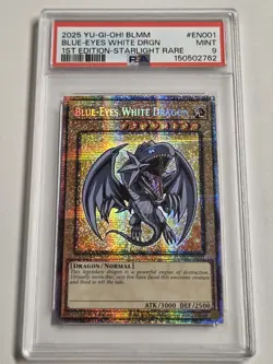 PSA 9 Blue-Eyes White Dragon BLMM-EN001 Starlight Rare Yugioh 1st Edition Mint - Image 1