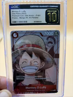 One Piece Monkey D Luffy P-001 Promo Manga Alt Art CGC Pristine 10 Eng 25th Anni - Image 1