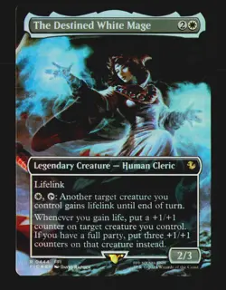 The Destined White Mage (Borderless) 444 Rare Commander: FINAL FANTASY Foil NM - Image 2