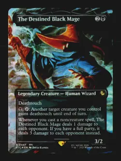 The Destined Black Mage (Borderless) 447 Rare Commander: FINAL FANTASY Foil NM - Image 2