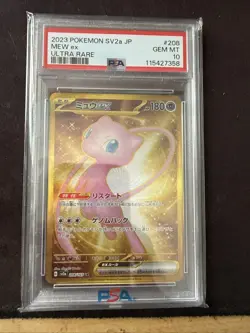 Pokemon Mew EX TCG UR 208/165 SV2a 151 Ultra Rare Japanese PSA 10 - Image 1
