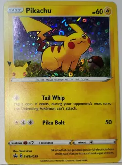 Holo Bleed Error Pikachu - General Mills SWSH039 Holo Rare Pokemon TCG ✨ - Image 1