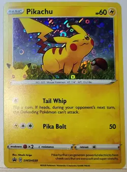 Holo Bleed Error Pikachu - General Mills SWSH039 Holo Rare Pokemon TCG ✨ - Image 2