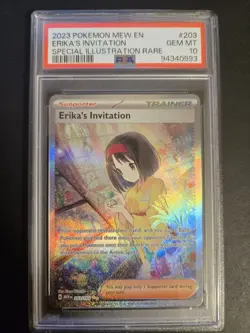 2023 Pokemon Scarlet Violet 151 Erika's Invitation 203 PSA 10 GEM MT - Image 1
