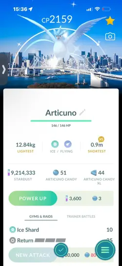 Pokemon Go Shiny Legendary Articuno ( Purifed ) ( Tokyo Background) - Image 1