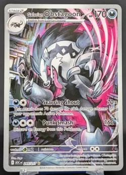 Pokemon Galarian Obstagoon #245/217 English Ascended Heroes Illustration Rare - Image 1