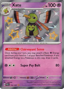 Xatu 152/091 Shiny Rare Paldean Fates Pokemon Near Mint - Image 1