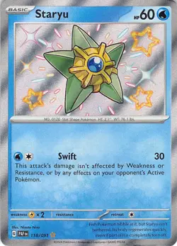 Staryu 118/091 Shiny Rare Paldean Fates Pokemon Near Mint - Image 1