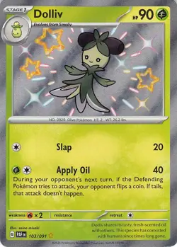Dolliv 103/091 Shiny Rare Paldean Fates Pokemon Near Mint - Image 1
