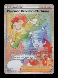 POKEMON BREEDER'S NURTURING RAINBOW RARE 195/189 NM POKEMON - Image 1