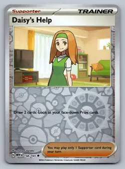 Pokemon TCG SV: Scarlet & Violet 151 Daisy's Help 158/165 Reverse Holo - Image 1