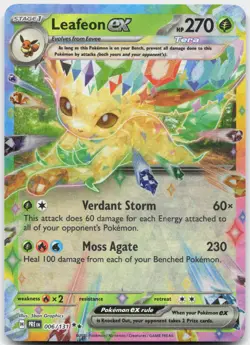 Leafeon ex 006/131 Holo Double Rare Prismatic Evolutions Pokemon Near Mint - Image 1