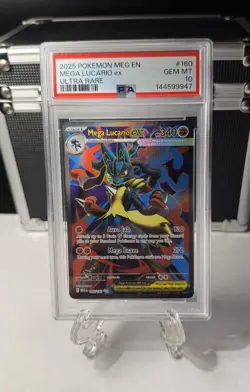 2025 Pokemon English Mega Evolution Mega Lucario Ex 160/132 PSA 10 Ultra Rare - Image 1