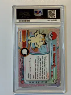 2000 Topps Chrome Pokemon Series 1 #52 Meowth SPECTRA PSA 8 NM-MT - Image 2