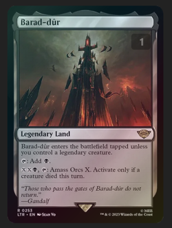 Barad-dur FOIL #253 NM/M Lord of the Rings MTG Magic Card Rare Land - Image 1
