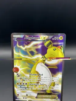 Ampharos EX 87/98 Ultra Rare Full Art Holo Rare Ancient Origins Pokemon Card NM - Image 2