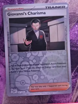 Giovanni's Charisma 161/165 Uncommon 151 Pokemon Reverse Holo Near Mint - Image 1