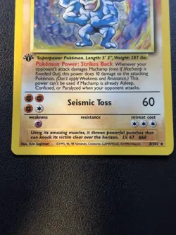 Pokemon TCG Machamp 8/102 Base Set Holo Rare 1st Edition LP/MP - Image 4