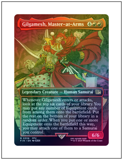 1x Gilgamesh, Master-at-Arms, Foil Borderless Art, Final Fantasy, Magic MTG NM - Image 1