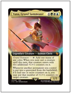 1x Yuna, Grand Summoner, Extended Art, Final Fantasy, Magic MTG NM - Image 1