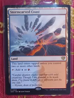 Stormcarved Coast ecrets of Strixhaven Magic The Gathering MTG red blue land - Image 1