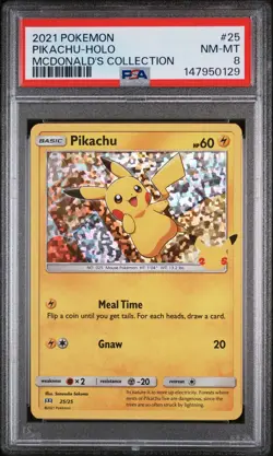2021 POKEMON MCDONALD'S COLLECTION #25 PIKACHU-HOLO PSA 8 - Image 1