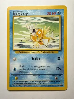 Pokemon TCG Magikarp Base Set 35/102 Regular Unlimited Uncommon NM - Image 1