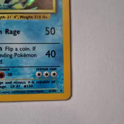 Pokemon Base Set Gyarados 6/102 Holo Rare 1999 100 HP Stage 1 English - Image 3