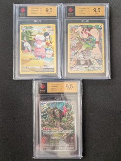 3x Pokemon Karten RGS 9.5 Slab Lot Flaaffy Farbeagle + Japanische Karte Gem Mint - Image 1
