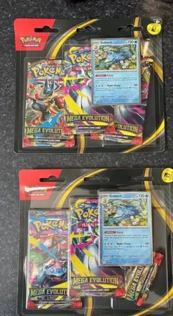2x Pokemon TCG Mega Evolution 3-Pack Blister Packs. Brand New & Sealed UK - Image 1